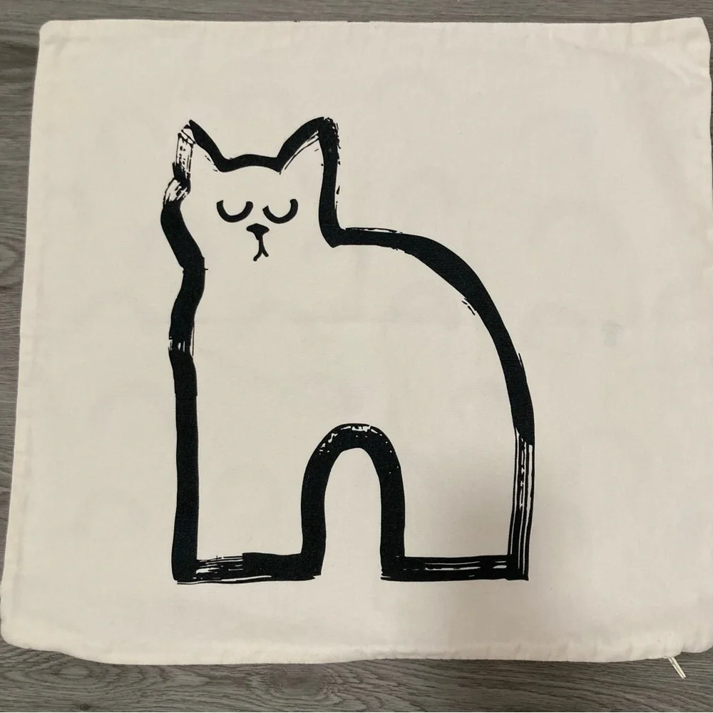 Cat Lovers Reversible Ikea Pillow Cover Kitty Cat Designed By Hannah Wil…